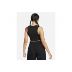 Nike Sportswear Chill Knit Γυναικείο Αμάνικο Crop Top Μαύρο