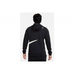 Nike Dri-FIT Fleece Ανδρική Ζακέτα με Κουκούλα Μαύρη