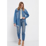 Funky Buddha Πουκάμισο Τζην Γυναικειο (FBL006-127-05-BLUE)