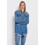 Funky Buddha Πουκάμισο Τζην Γυναικειο (FBL006-127-05-BLUE)