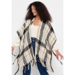 Funky Buddha Γυναικεία Πλεκτή Κάπα (FBL006-127-10-OFF-WHITE)