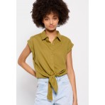 Funky Buddha Γυναικείο Πουκάμισο Casual (FBL007-115-05-OLIVE-OIL)