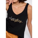 Funky Buddha Μπλούζα Αμάνικη Γυναικεία (FBL007-183-04-BLACK)