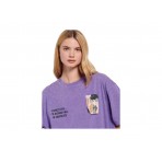 Funky Buddha T-Shirt Με Τύπωμα Στην Πλάτη (FBL008-103-04-PURPLE-PASSION)