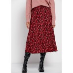 Funky Buddha Φούστα Μidi Γυναικεία (FBL008-108-14-RED)