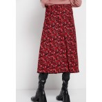 Funky Buddha Φούστα Μidi Γυναικεία (FBL008-108-14-RED)