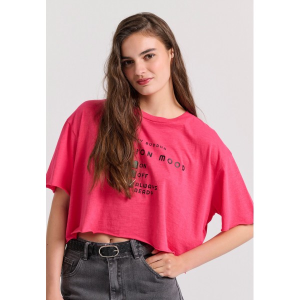 Funky Buddha T-Shirt Γυναικείο (FBL009-139-04-BRIGHT-ROSE)