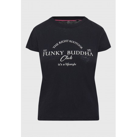 Funky Buddha Γυναικείο Κοντομάνικο T-Shirt Μαύρο