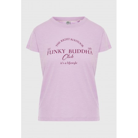 Funky Buddha Γυναικείο Κοντομάνικο T-Shirt Λιλά
