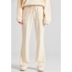 Funky Buddha Γυναικείο Βελουτέ Παντελόνι Φόρμας Εκρού