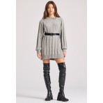 Funky Buddha Γυναικείο Φόρεμα Μίνι Σενίλ Γκρι