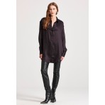 Funky Buddha Γυναικείο Πουκάμισο Loose Fit Μαύρο