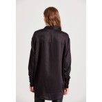 Funky Buddha Γυναικείο Πουκάμισο Loose Fit Μαύρο