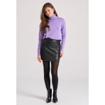 Funky Buddha Μπλούζα Με Ψηλό Λαιμό Γυναικεία (FBL010-102-09-ROYAL-LILAC)