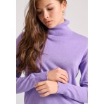 Funky Buddha Μπλούζα Με Ψηλό Λαιμό Γυναικεία (FBL010-102-09-ROYAL-LILAC)