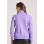 Funky Buddha Μπλούζα Με Ψηλό Λαιμό Γυναικεία (FBL010-102-09-ROYAL-LILAC)