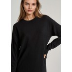 Funky Buddha Γυναικείο Maxi Πλεκτό Φόρεμα Μαύρο