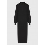 Funky Buddha Γυναικείο Maxi Πλεκτό Φόρεμα Μαύρο