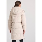Funky Buddha Γυναικείο Puffer Μπουφάν Εκρού
