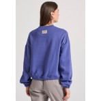 Funky Buddha Γυναικείο Φούτερ με Λαιμόκοψη Μωβ