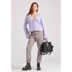 Funky Buddha Γυναικεία Πλεκτή Ζακέτα Λιλά