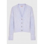 Funky Buddha Γυναικεία Πλεκτή Ζακέτα Λιλά