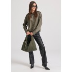 Funky Buddha Γυναικείο Μακρυμάνικο Πουκάμισο Χακί