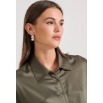 Funky Buddha Γυναικείο Μακρυμάνικο Πουκάμισο Χακί