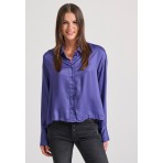 Funky Buddha Γυναικείο Μακρυμάνικο Πουκάμισο Μωβ