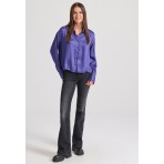 Funky Buddha Γυναικείο Μακρυμάνικο Πουκάμισο Μωβ