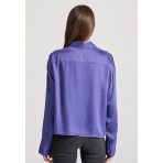 Funky Buddha Γυναικείο Μακρυμάνικο Πουκάμισο Μωβ