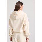 Funky Buddha Γυναικείο Φούτερ με Κουκούλα Εκρού