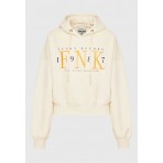 Funky Buddha Γυναικείο Φούτερ με Κουκούλα Εκρού