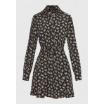 Funky Buddha Γυναικείο Σεμιζιέ Φόρεμα Mini Μαύρο, Μπεζ