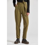 Funky Buddha Γυναικείο Παντελόνι με Πιέτες Χακί