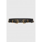 Funky Buddha Γυναικεία Ζώνη με Διπλή Αγκράφα Μαύρη