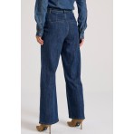 Funky Buddha Γυναικείο Παντελόνι Τζιν Straight Fit με Ζώνη