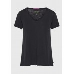 Funky Buddha The Essentials Γυναικείο Κοντομάνικο T-Shirt Μαύρο