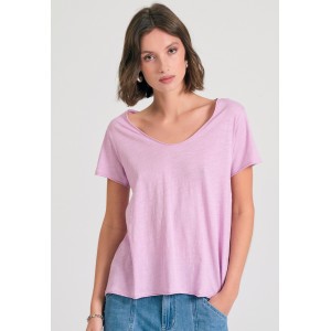 Funky Buddha The Essentials V-Neck T-Shirt Γυναικείο (FBL011-100-04-PINK-LAVENDER)