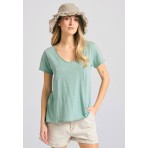 Funky Buddha The Essentials Γυναικείο Κοντομάνικο T-Shirt Μέντα