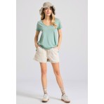 Funky Buddha The Essentials Γυναικείο Κοντομάνικο T-Shirt Μέντα