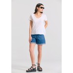 Funky Buddha The Essentials Γυναικείο Κοντομάνικο T-Shirt Λευκό