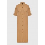 Funky Buddha Boho Look Γυναικείο Φόρεμα Maxi Κάμελ