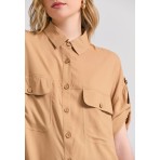 Funky Buddha Boho Look Γυναικείο Φόρεμα Maxi Κάμελ