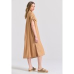Funky Buddha Boho Look Γυναικείο Φόρεμα Maxi Κάμελ