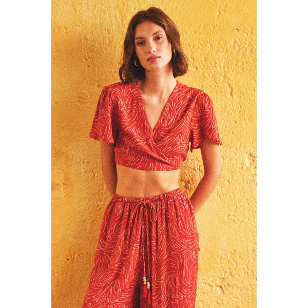 Funky Buddha Crop Top Κοντομάνικο Γυναικείο (FBL011-100-17-SPICE-BROWN)