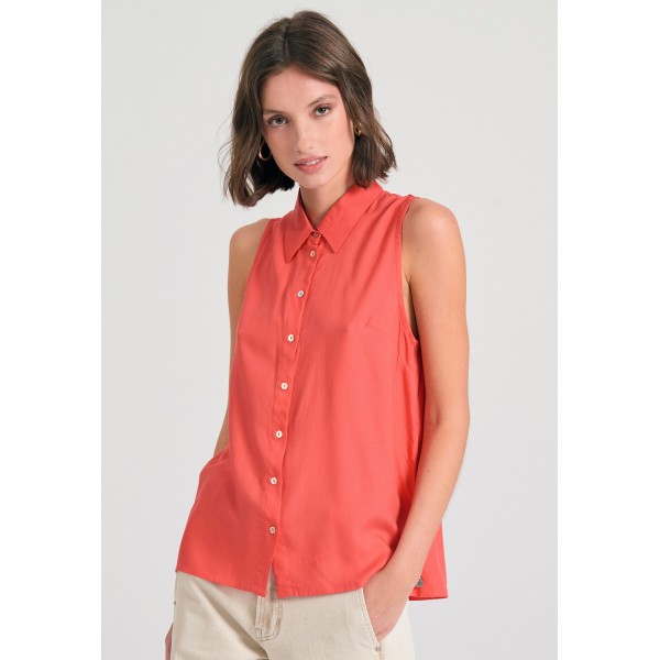 Funky Buddha The Essentials Πουκάμισο Αμάνικο Γυναικείο (FBL011-101-05-SUNSET-CORAL)
