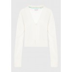 Funky Buddha Linen Blend Γυναικεία Ζακέτα Πλεκτή Λευκή