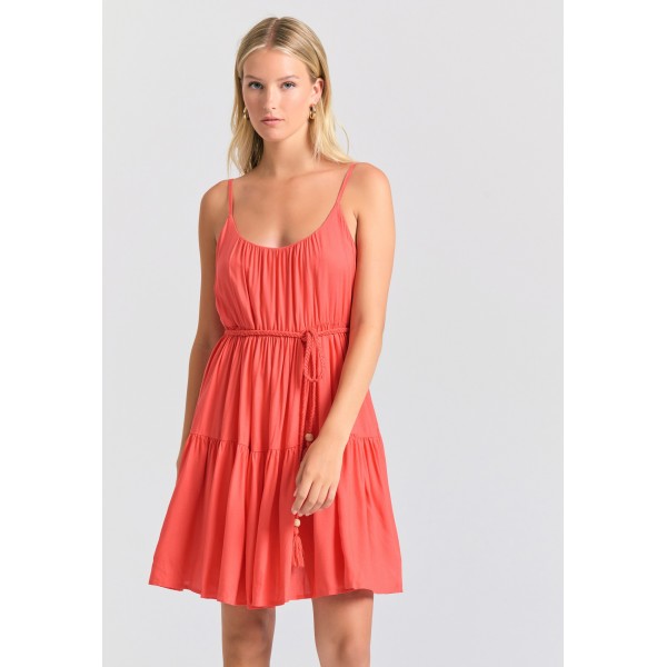 Funky Buddha Φόρεμα Mini Γυναικείο (FBL011-101-13-SUNSET-CORAL)