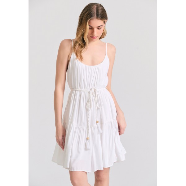 Funky Buddha Φόρεμα Mini Γυναικείο (FBL011-101-13-WHITE)